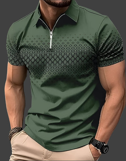 Elegant poloshirt voor heren met ruitpatroon – ideaal voor de zomer.