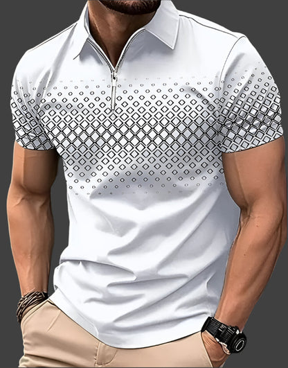 Elegant poloshirt voor heren met ruitpatroon – ideaal voor de zomer.