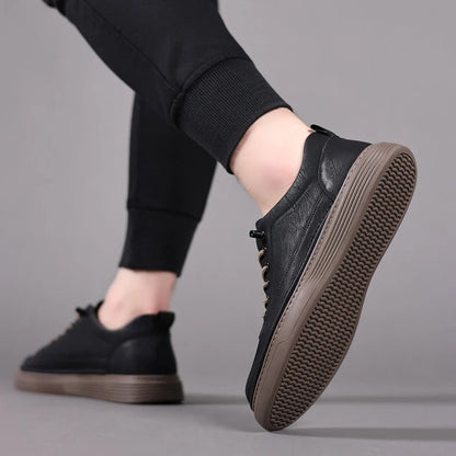 Echt leren herenschoenen, ideaal voor de herfst en winter, leer van hoge kwaliteit met een comfortabele zool en antislipzool.