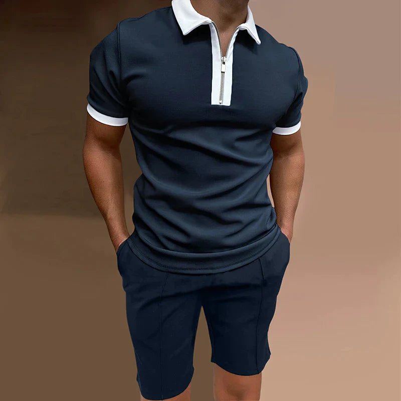 Slim herenshirt & shorts zomerset - stijlvol, luchtig en perfect voor warme dagen