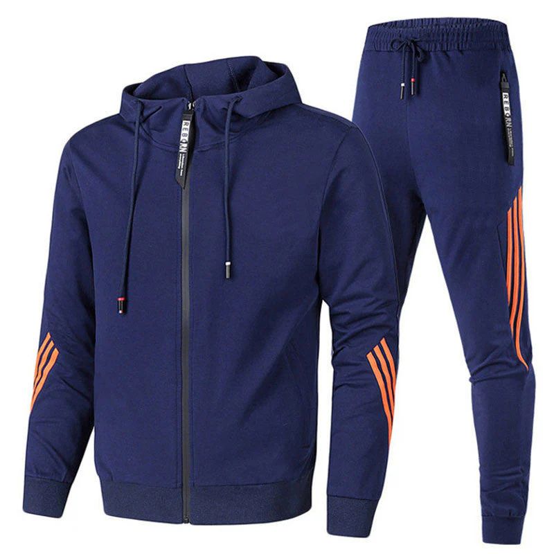 Comfortabel en sportief trainingspak voor heren, ideaal voor herfst en wintertrainingen.

