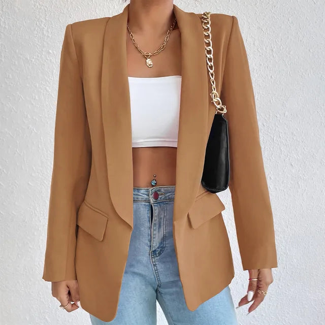 Stijlvolle blazer voor dames, ideaal voor elegante en casual outfits, met hoogwaardig materiaal en praktische zakken.