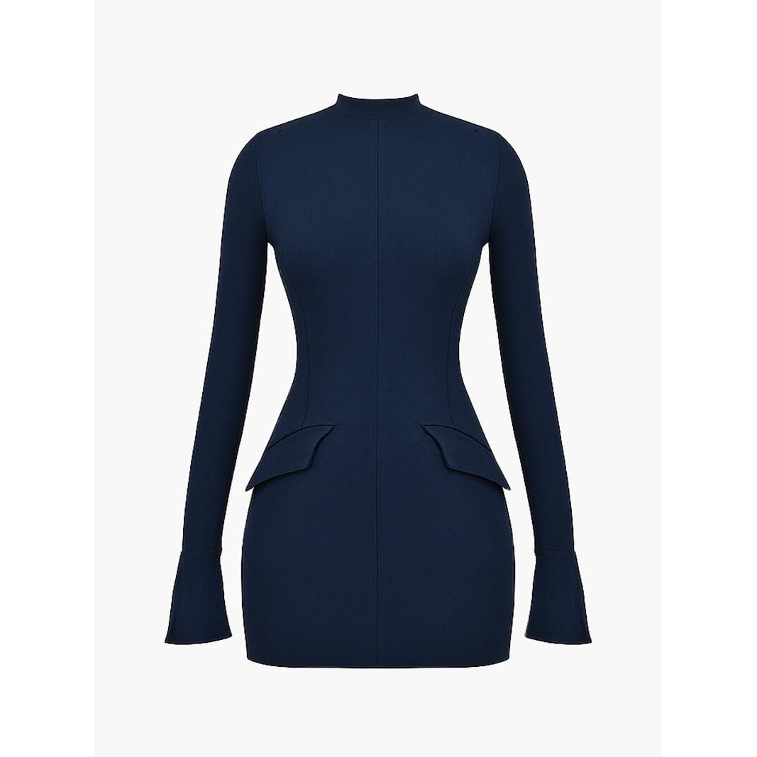 Stijlvolle jurk met lange mouwen, elegant ontwerp, ideaal voor formele gelegenheden en koele herfst- of winterdagen.