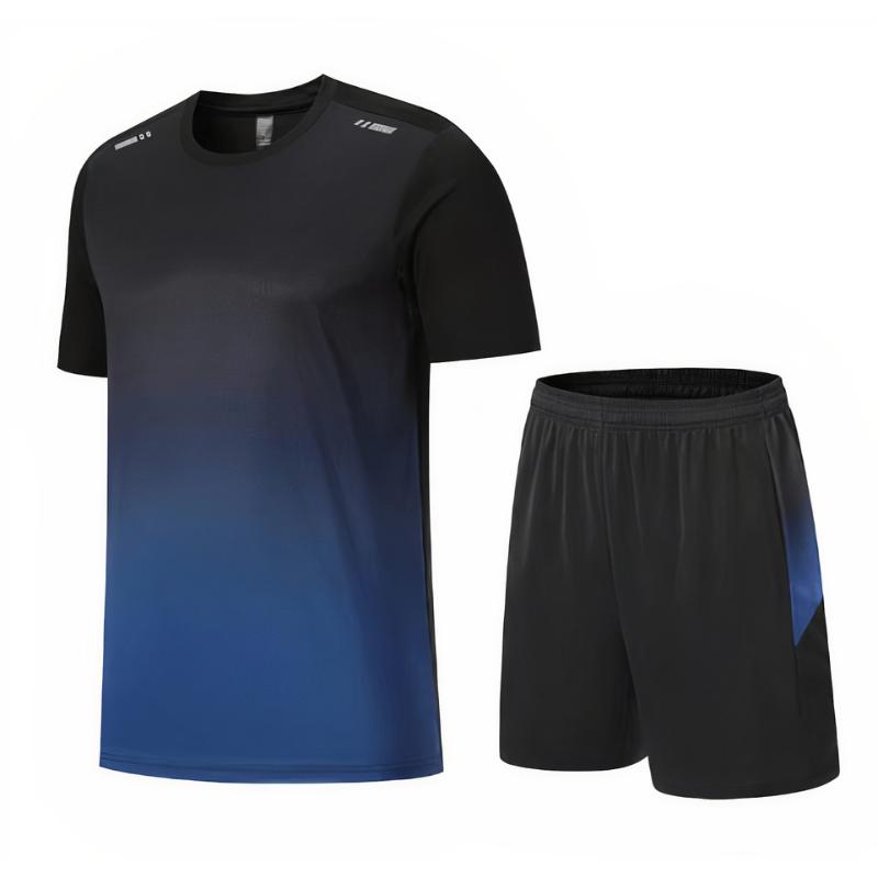 Stijlvolle sportset voor de zomer, comfortabel en ademend voor actieve dagen.