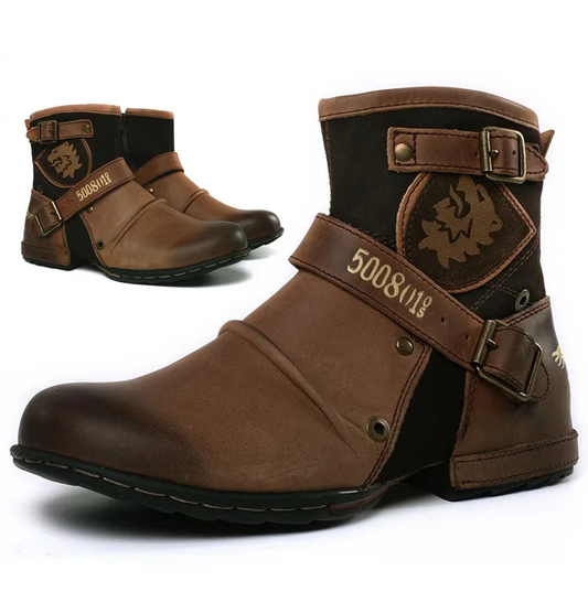 Vintage cowboylaarzen voor heren, ideaal voor herfst- en winterdagen, gemaakt van robuust leer en met een authentiek westernontwerp.