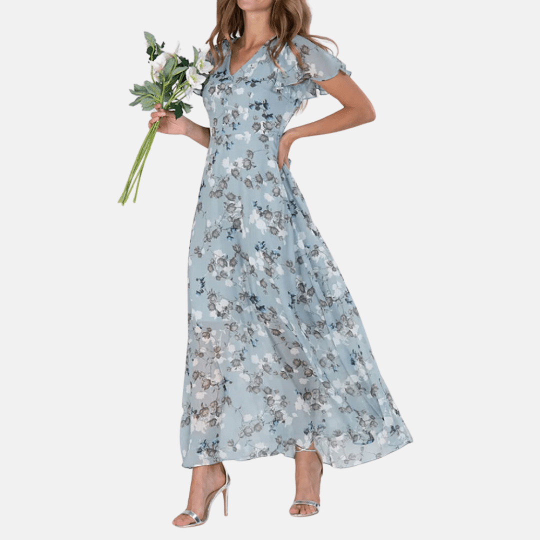 Vloeiende jurk met bloemenpatroon voor dames, ideaal voor zomerse gelegenheden