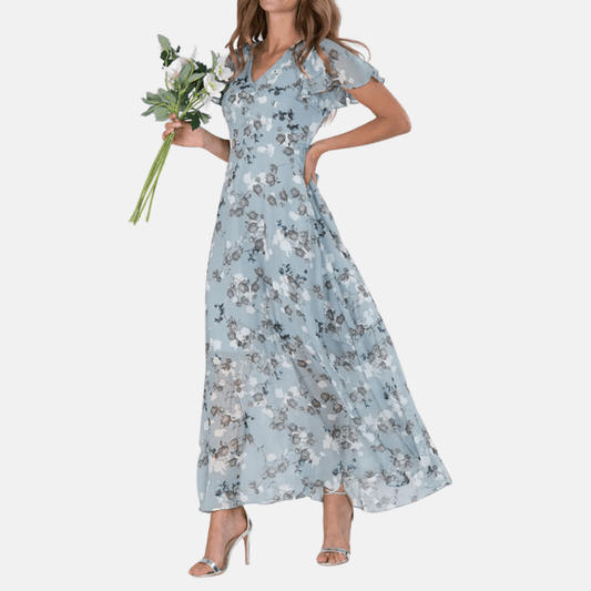 Vloeiende jurk met bloemenpatroon voor dames, ideaal voor zomerse gelegenheden