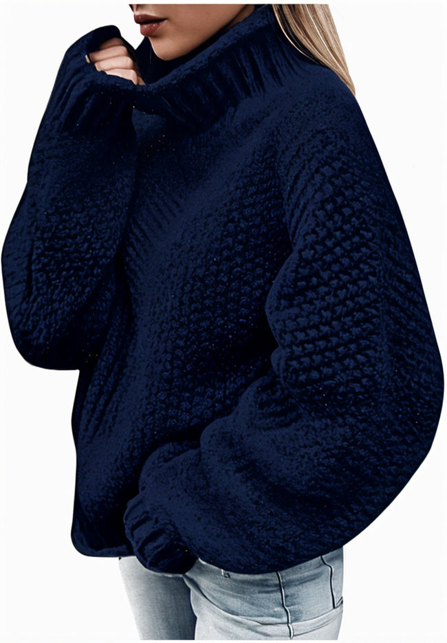 Warme grof gebreide trui voor dames met een modern breipatroon, ideaal voor koude winterdagen