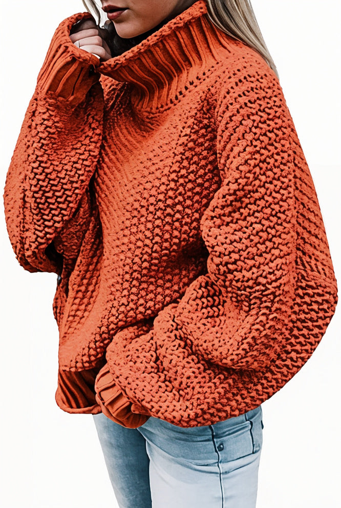 Warme grof gebreide trui voor dames met een modern breipatroon, ideaal voor koude winterdagen