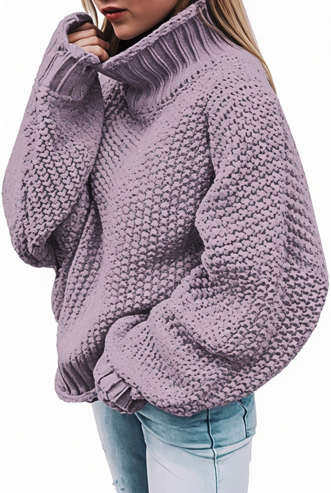Warme grof gebreide trui voor dames met een modern breipatroon, ideaal voor koude winterdagen