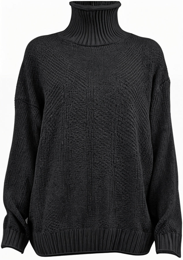 Warme grof gebreide trui voor dames met een modern breipatroon, ideaal voor koude winterdagen