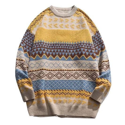 Warme vintage wintertrui voor mannen, ideaal voor stijlvolle en gezellige outfits in de winter.
