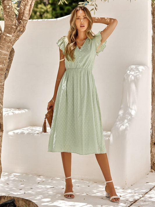 Groene midi bruidsjurk - Jaia