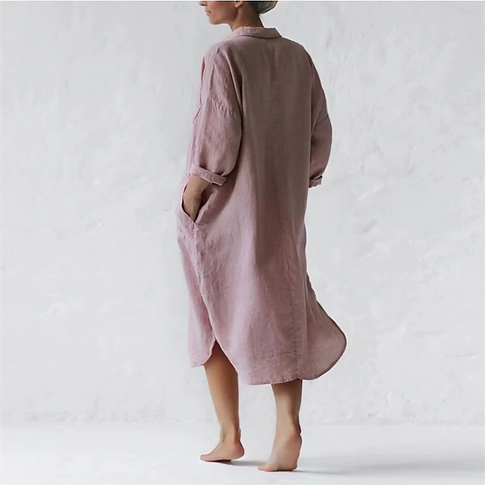 Stijlvolle lange roze jurk - Ciena