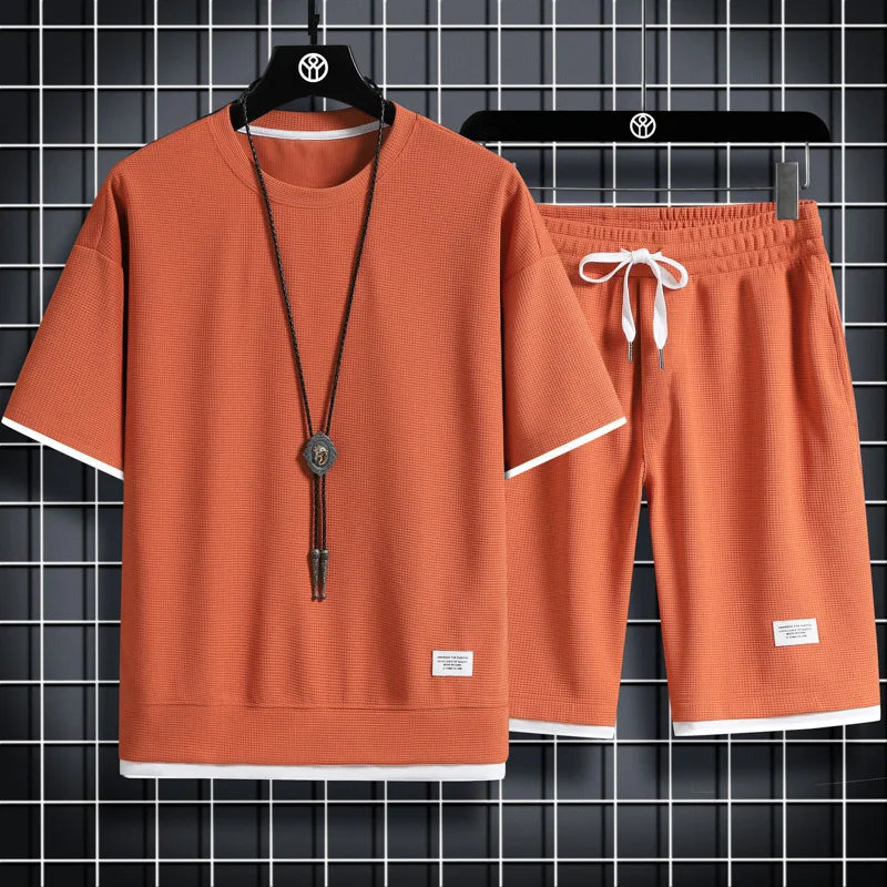 Zomerset voor mannen met shirt met korte mouwen en korte broek - stijlvol en comfortabel.