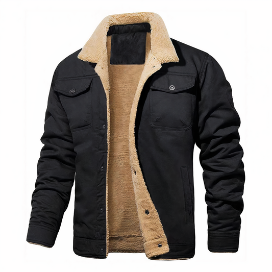 Günter - Stylische Winter-Bomberjacke Schwarz / S
