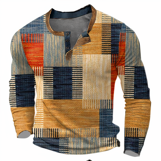 Kleurblok patchwork top voor mannen - Jesse