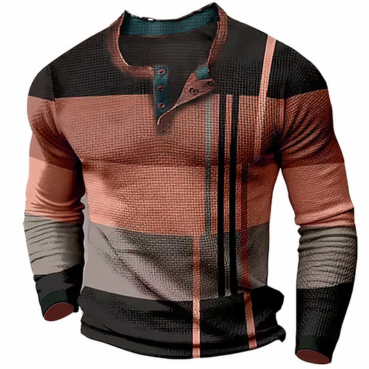 Colorblock wafel shirt - Jude