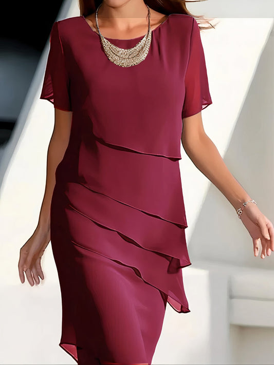 Geplooide chiffon jurk - Pacey